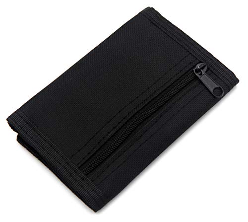 Image of AI-DEE RFID Trifold Canvas Outdoor Sports Wallet for Kids - Front Pocket Wallet with Magic Sticker