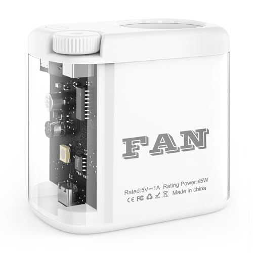 Image of Transparent Mecha-style Wearable Waist Fan: USB-C Rechargeable 0-100 Wind Control, RGB Lighting, Detachable Belt Clip, 360 Rotation, for Shirt, Belt, Umbrella Handle, Handheld Use, 3-12 Hours