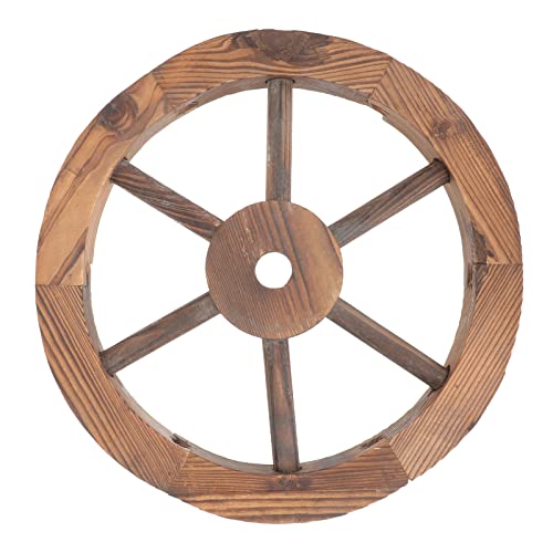 Roue de chariot murale vintage pour habiller un mur vide de salon ou de terrasse