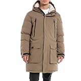 Replay Herren Jacke Parka mit Kapuze, Braun (Earth 557), M