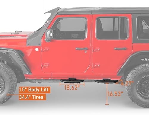 Estribos laterales para Jeep Wrangler JL 2018-2026 miniatura 4