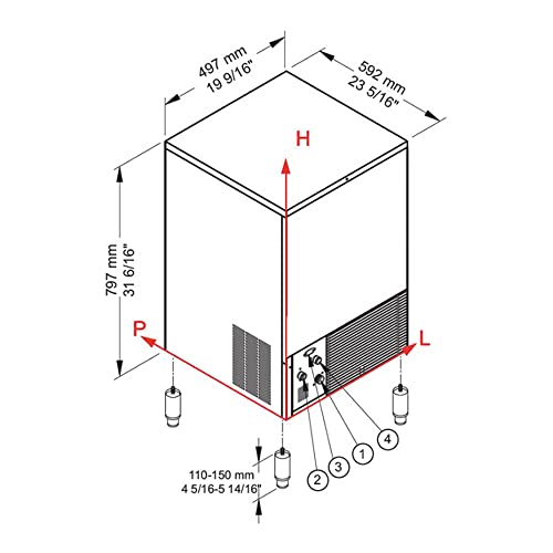 Eurodib CB425A Fabricadora de Hielo 108 lb/día Acero Inoxidable miniatura 2