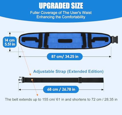 Rhino-Valley-Gait-Belt-Transfer-Belt-for-Senior-with-7-Handles-Lift-Belt-with-Quick-Release-Buckle-59-Anti-Slip-Transfer-Belt-for-Elderly-Medical-Nursing-Safety-Patient-Assist-Blue-Black