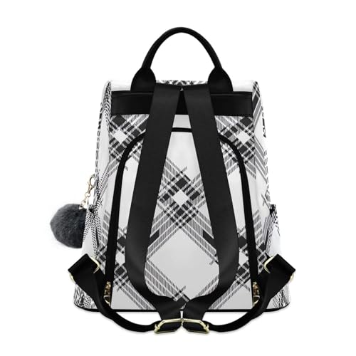 Mochila de tartán antirrobo mujer con bolsillo con cremallera trasera 2