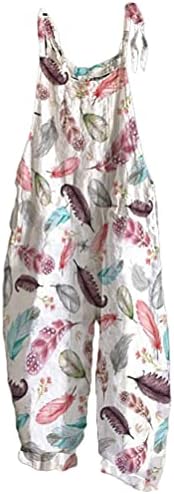 Salopette Femme Ample Imprimé Floral – Style Harem Vintage, Coton, Poches, Grande Taille, été