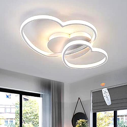 Plafonnier De Coeur Moderne Plafonnier LED Dimmable Lampe De Plafond Chambre D'enfant Avec Télécommande Lustre Pour Chambre Garçons Filles Salon Décoration...