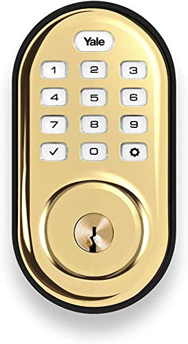 Yale Security Living Keyless Push Button Deadbolt in Polished Brass (Standalone) (YRD210-NR-605)