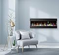 CAMBRIDGE 60 Crystal and LED Color Changing Display, White, CAM60RECWMEF-1WHT Recessed Wall Mounted Electric Fireplace