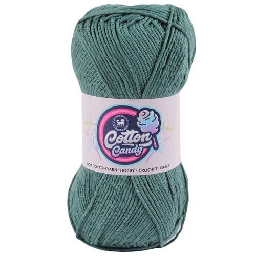 Image of NESTNHAVEN Cotton Candy 100% Cotton Yarn - (100g, 185 Meters) - Luxury Yarn for Crochet, Amigurumi, Embroidery, Toys, Garments, Flowers and Hobby, Projects. (Spanish Green) | (500 Gm)