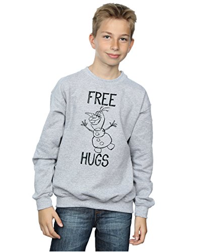 Disney Boys Frozen Olaf Free Hugs Sweatshirt 7-8 Years Sport Grey