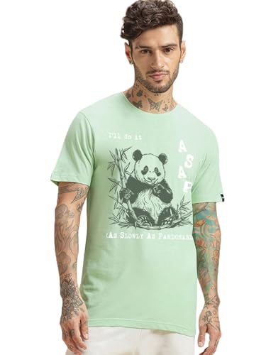 T-shirt imprimé graphique homme coupe droite vert XXL 685515