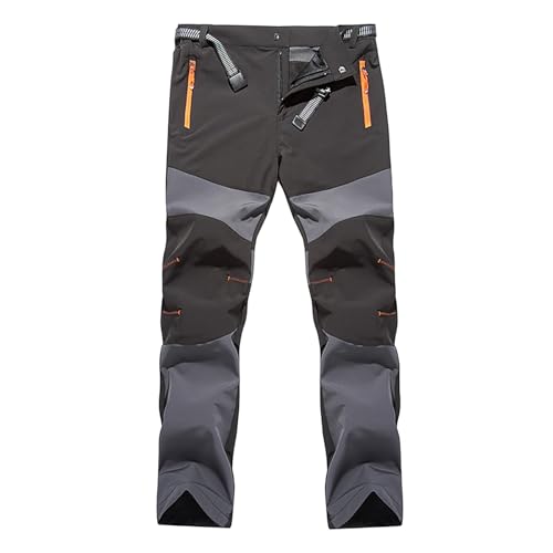 Athletic Pants for Men Mens Windproof Waterproof Quick Dry Hiking Climbing Pants with Belt and Zip Pockets Outdoor Cargo Softshell Trousers Lightweight Walking Fishing 2025