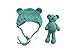 Newborn Baby Crochet Knit Costume Photography Prop Baby Bear Hat and Doll Set (Blue)
