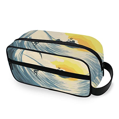 Wave And Surfer At Sunset ���f�B�[�X �|�[�^�u�� ���C�N�A�b�v�o�b�O �T�C�h�n���h���t�� �W�b�p�[�R�X���e�B�b�N�o�b�O �����Y�g���x���R�X���o�b�O �g�C���^���[�o�b�O 25.4 x 11.4 x 12.4 cm