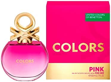 Benetton Colors Eau De Toilette Spray for Women, Pink, 2.7 Ounce