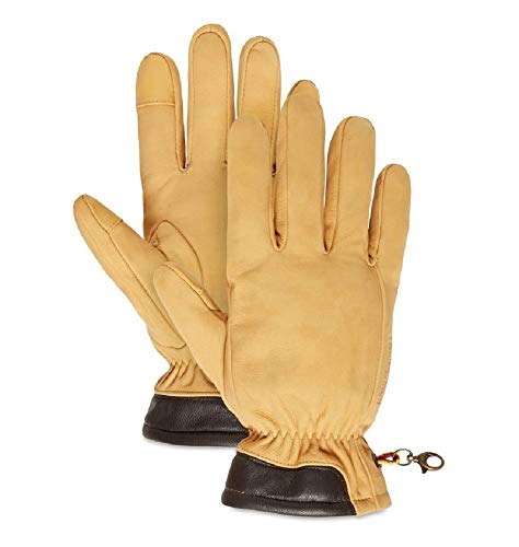 [ティンバーランド] メンズ Seabrook Beach レザーグローブ 革手袋 (S) (イエロー)