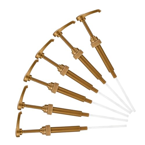 CONGARTENO Plastic Syrup Pump Picker Universal Lotion Pump for Bottles 6 Pcs Set for Kitchen