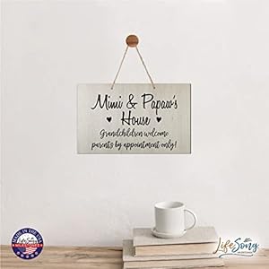Lifesong milestones grandparent loving children welcome home decor gift plaque for grandma grandpa grandparents granddad papa nana 8 x 12 mimi and pawpaw white  urban country home decor