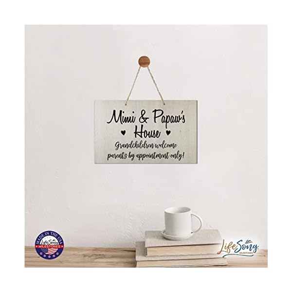 Lifesong milestones grandparent loving children welcome home decor gift plaque for grandma grandpa grandparents granddad papa nana 8 x 12 mimi and pawpaw white  urban country home decor