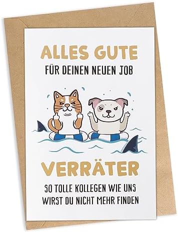 Kollege Karte Alles Gute für Deinen neuen Job mit Umschlag Klappkarte
