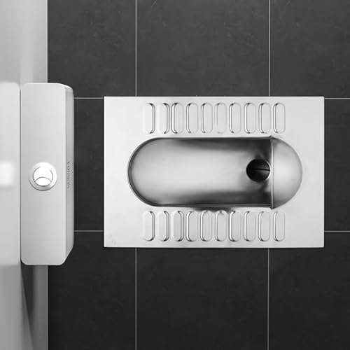 Inodoro en cuclillas de acero inoxidable 304 para baño público, sin olor, diseñado para durabilidad miniatura 6