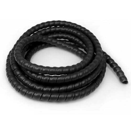 Spiral Cable Wrap 10ft Cable Sleeves for Cords Flexible Cable Management Sleeve for Computer Power Audio & Video Cords (Black 5/16)