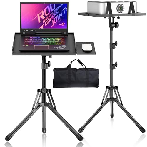 Adjustable Height Laptop Projector Stand with Mouse Tray and Carry Bag