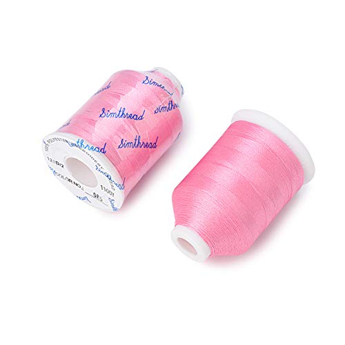 Image of Simthread 6 Pink Polyester Machine Embroidery Threads 1000M(1100Yards) for Brother Babylock Janome Pfaff Singer Bernina Home Embroidery and Sewing Machines (Pink)