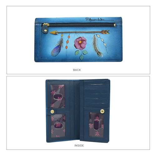 Anuschka Women's Original Hand-Painted Genuine Leather RFID Blocking Clutch Wallet4
