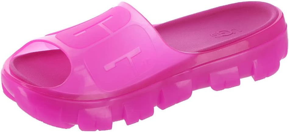 UGG Women's Jella Clear Slide Sandal, Dragon Fruit, 10