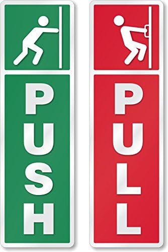 Self Adhesive Push and Pull Sign Stickers - Set of 4