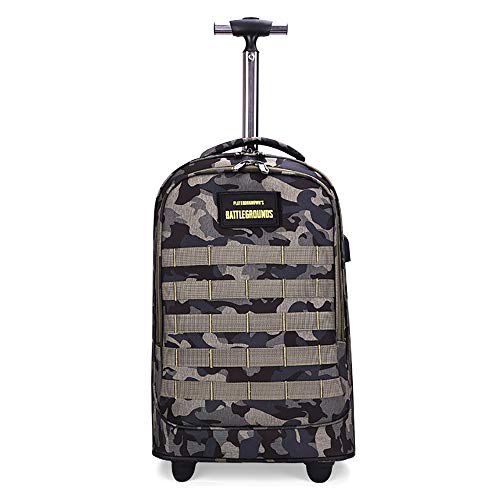 ACCDUER Laptop de Viajes a Rolling Mochila Armadura de Escuela del Equipaje del Libro 20 Estudiantes Pulgadas multifunción Ruedas Mochila,Azul