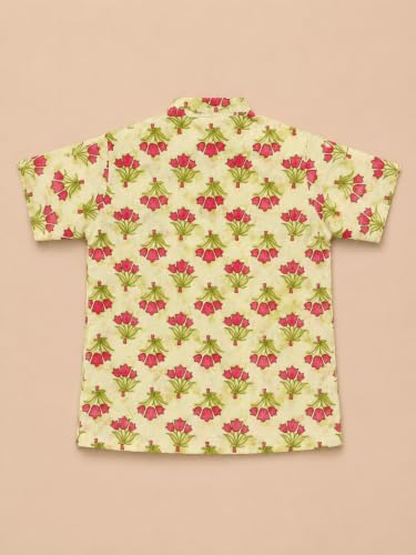Image of A.T.U.N. (ALL THINGS UBER NICE) Boys 100% Cotton Printed Shirt | Half Sleeve Smart Casual Shirt for Kids | Soft Breathable Button Placket Top for Boys