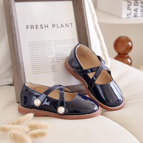 Image of Flaryzone Toddler Little Girl Mary Jane School Uniform Oxfords Flat Dress Shoes