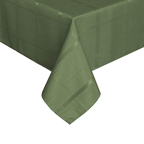 Eforcurtain Holidays Rectangle Classic Plaid Tablecloth Spillproof Polyester Table Cover for Parties (Dark Sage, 60Wx84L)