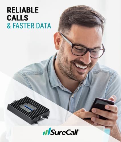 SureCall Amplificador de sinal de celular Fusion4Home para casa e escritório de até 4000 pés quadrad