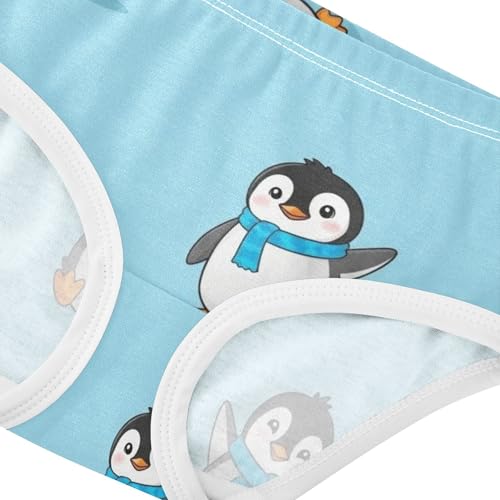 Cotton Toddler Underwear Floral Cute Cartoon Penguins Blue Panties Little Girl Animal Briefs Undies Kids 2t4
