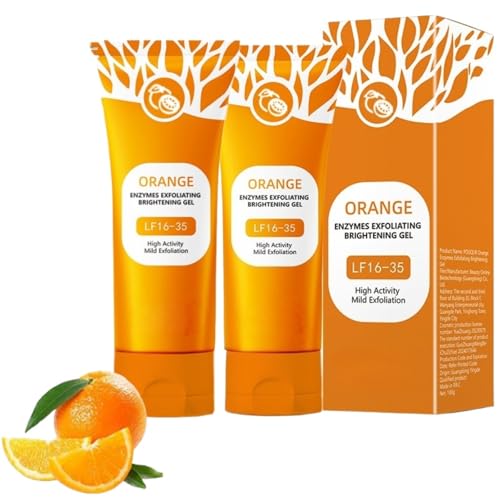 Orange Exfoliating Gel: Gel Exfoliante Facial Hombre con Enzimas de Naranja, Limpieza Profunda, Hidratación y Purificación para Rostro y Cuerpo