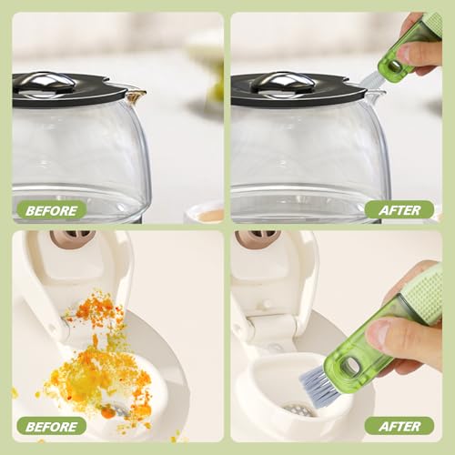 Image of Cup Lid Cleaning Brush 3 PCS,Tumbler Lid Cleaning Brush 4-in-1,Portable,Multifunctional,for Tight Spaces, Sealed Containers,Sippy Cups