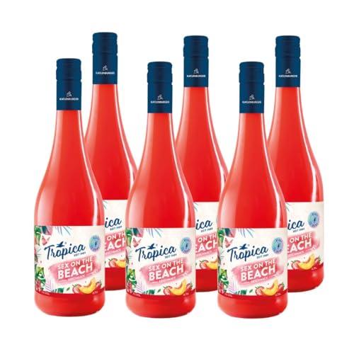 KATLENBURGER - Tropica Sex on the Beach | Trinkfertiger Erfrischer aus spritzigem Fruchtwein mit Erdbeer und Pfirsich Geschmack. Inhalt: 6x 0,75l mit 7% vol.