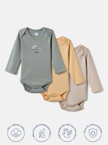 Image of Nautinati Baby Girls 100% Cotton Graphic Printed Bodysuits /Onsies (Value Pack) | Age 0-2 Years