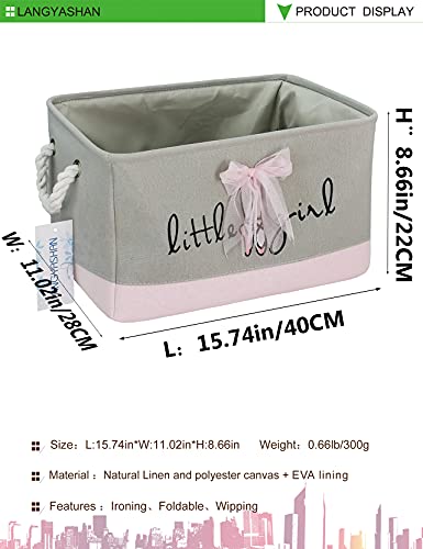Langyashan Rectangular Storage Bin Collapse Canvas Fabric Cartoon Storage Basket With Handles For Organizing Home Kitchen Boys And Girls Toys Office Closet Shelf Baskets (Rec Lace) #TOP1