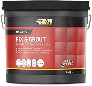 Everbuild 703 Fix and Grout Tile Adhesive, Brilliant White, 1.5 kg