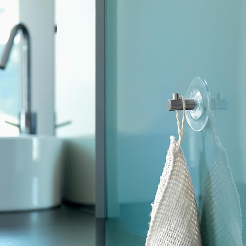 Spirella colección, ganchos de adhesión por ventosa y Acero inoxidable, transparente Kollektion Suki, Haken zum Kleben durch Saugnapf 6, PVC und Edelstahl, Material, Farbe, Größe, Tamaño