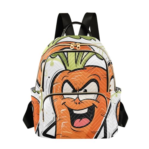 Nexawaveo Mochila acolchada para mujer, bolsa de mano para laptop de 14 pulgadas, ligera, mochila de trabajo, cómic, color blanco zanahoria, Comic Zanahoria Blanca, Small, Mochilas de mochila