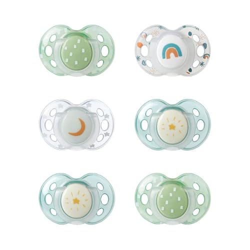 Tommee Tippee Sucettes Fun, Forme Orthodontique Symétrique, Silicone sans BPA, 18-36 Mois, Lot de 6 Cover