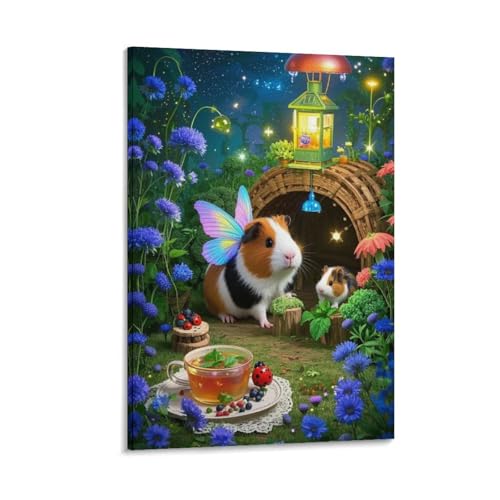 Cochon d'Inde decoration murale toile 50x75cm pour habiller vos murs vides