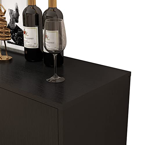 Panana 2 Door Kitchen Buffet Storage Cabinet Accent Console Table For Kitchen Dining Living Room Hallway Office (Black) #TOP4