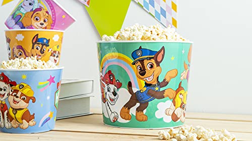 Image of Zak Designs PAW Patrol Family Reusable Popcorn Bucket Containers for Movie Night Set with Serving Container and Individual Cups, Reusable and Made From Durable Plastic (5 Pieces, Non BPA)