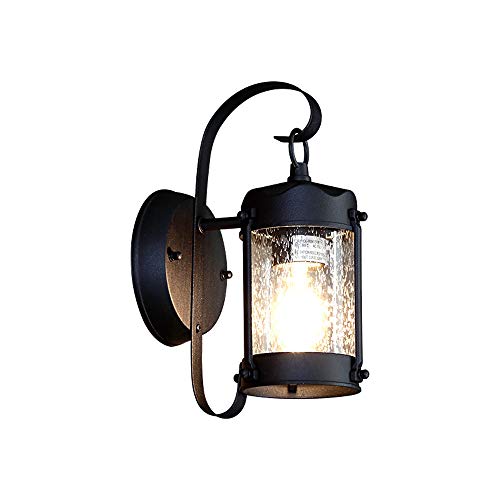 Applique murale extérieure IP65 étanche luminaire jardin rustique E27 noir